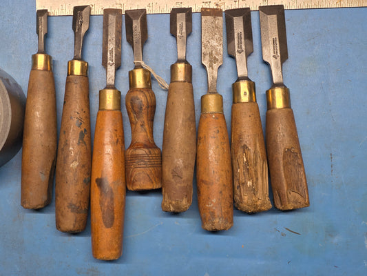 8 Small Marples "Butt" Chisels