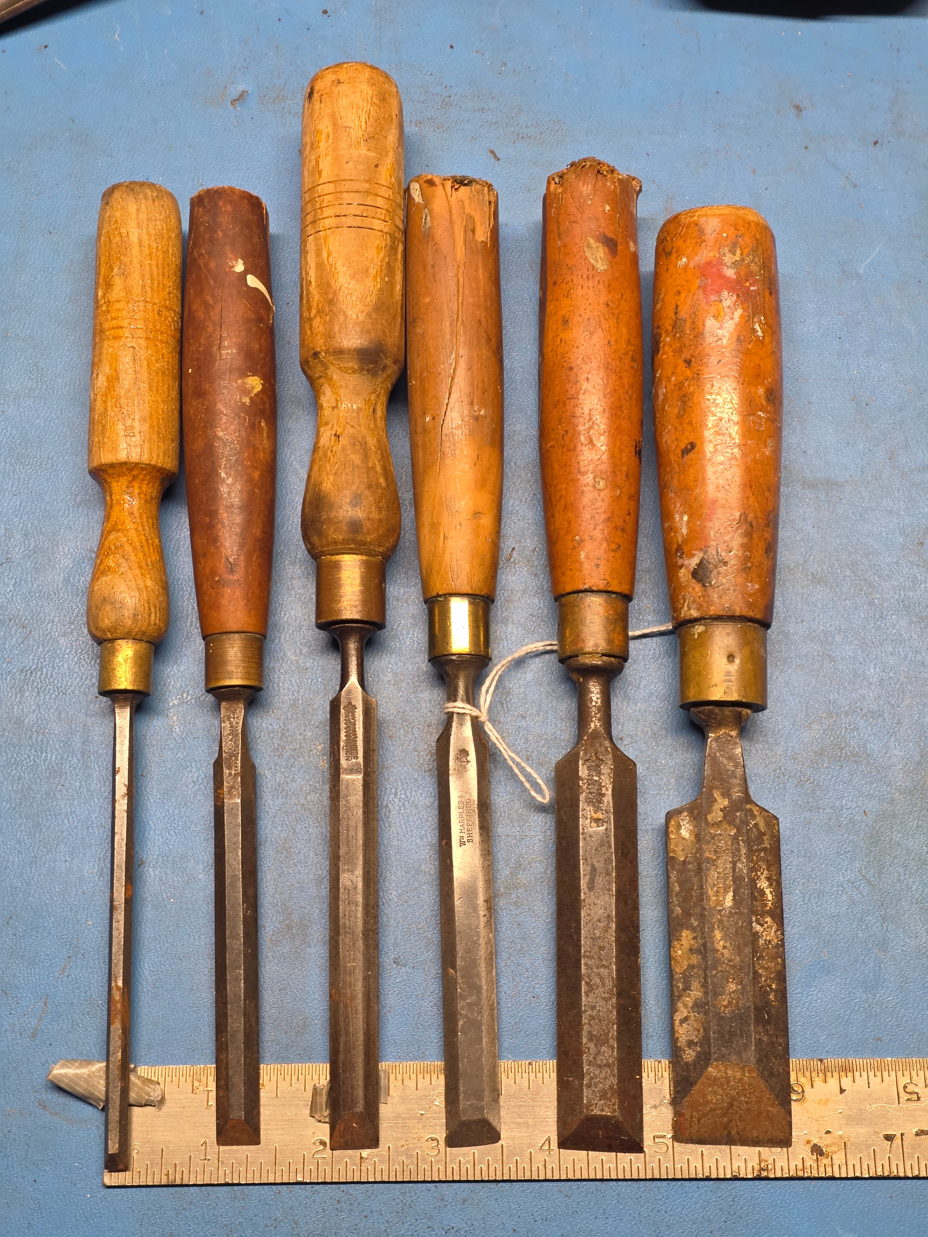 6 Marples Dovetail Bevel Chisels – Best in The East Vintage Tools